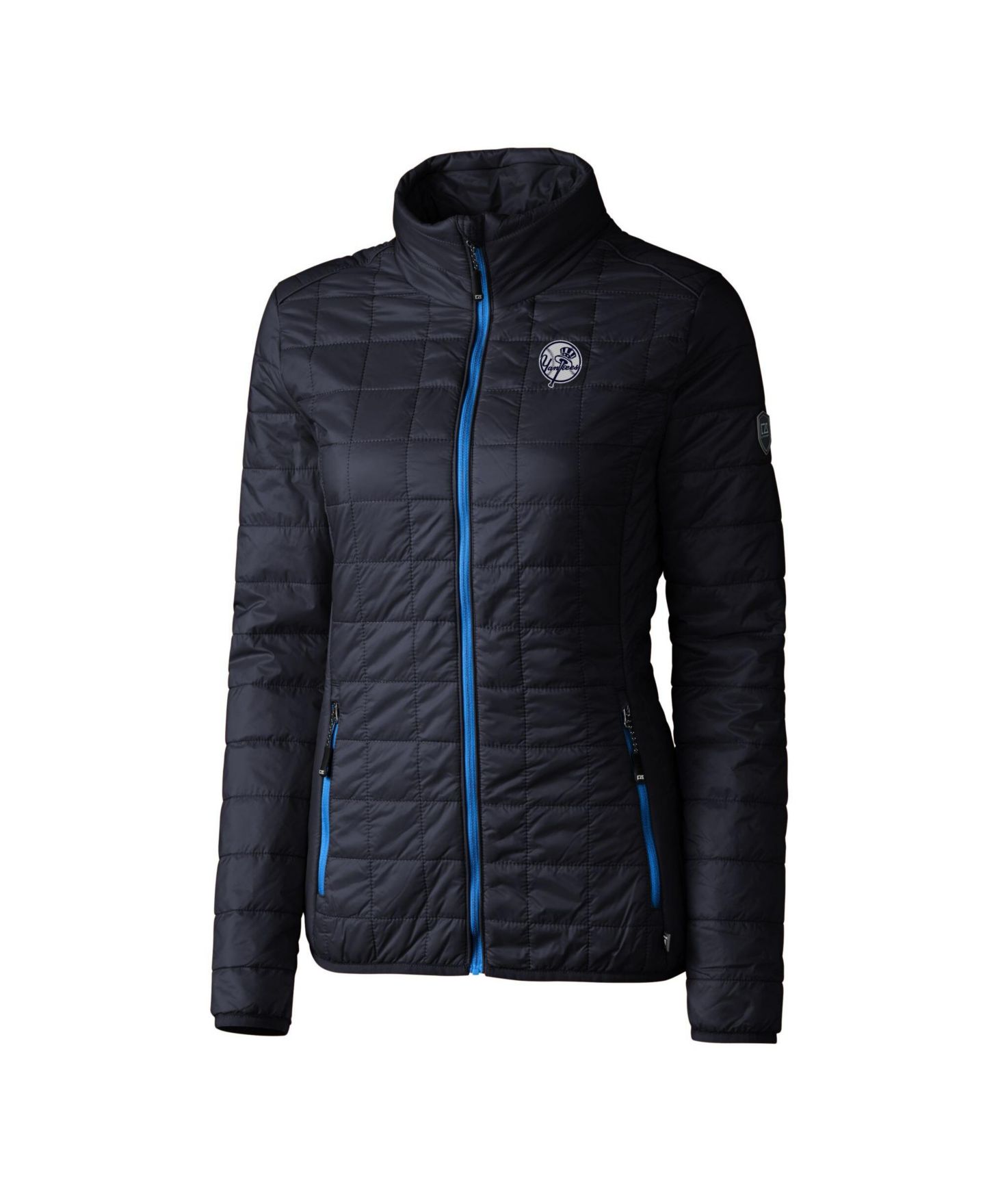 Женская куртка Cutter & Buck Navy/Royal New York Yankees Rainier PrimaLoft Eco Insulated Full-Zip Puffer — фото 2
