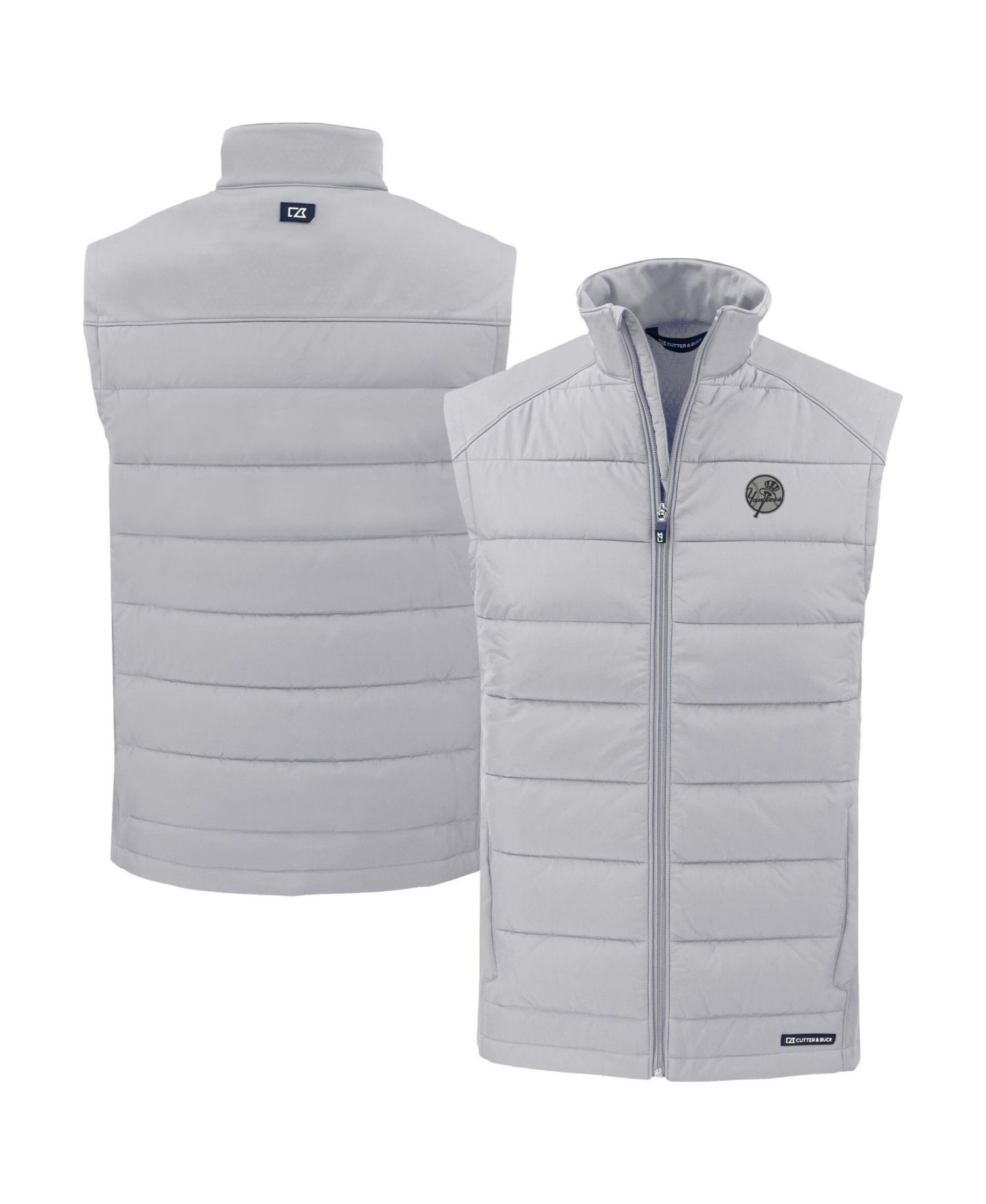 Men's Gray New York Yankees Evoke Hybrid Eco Softshell Full-Zip Vest
