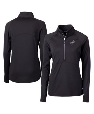 Women's Black Los Angeles Dodgers Adapt Eco Knit Stretch Half-Zip DryTec Sweatshirt