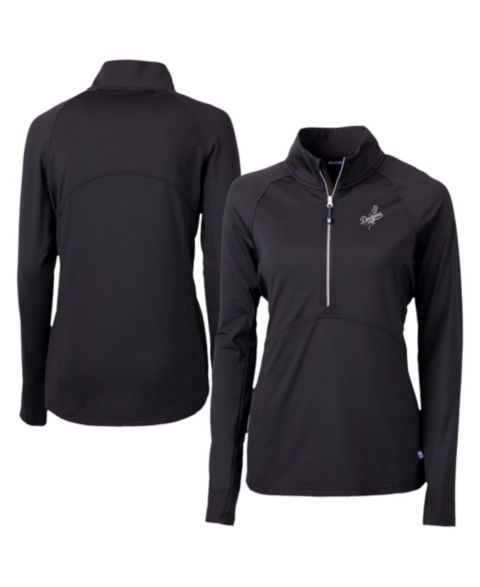 Женская толстовка Cutter & Buck Black Los Angeles Dodgers Adapt Eco Knit Stretch Half-Zip DryTec