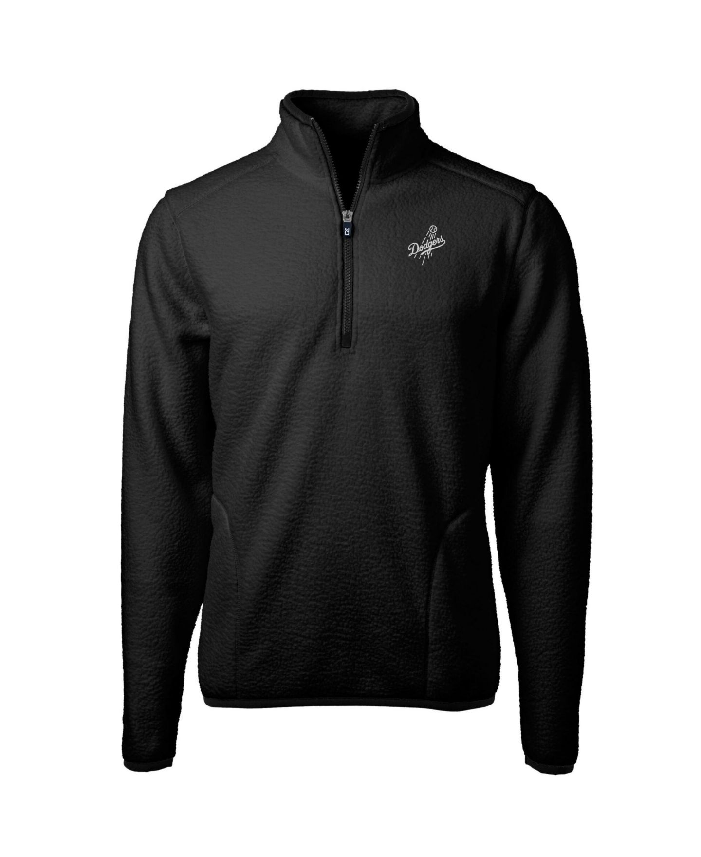 Мужская куртка Cutter & Buck Black Los Angeles Dodgers Cascade Eco Fleece Quarter-Zip — фото 2