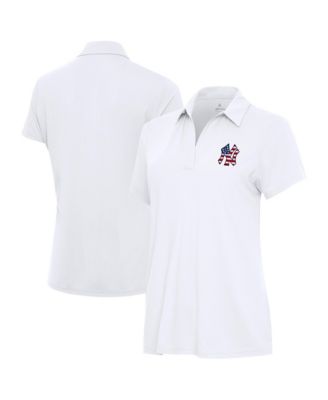 Women's White New York Yankees Independence Day Patriotic Logo Era Polo