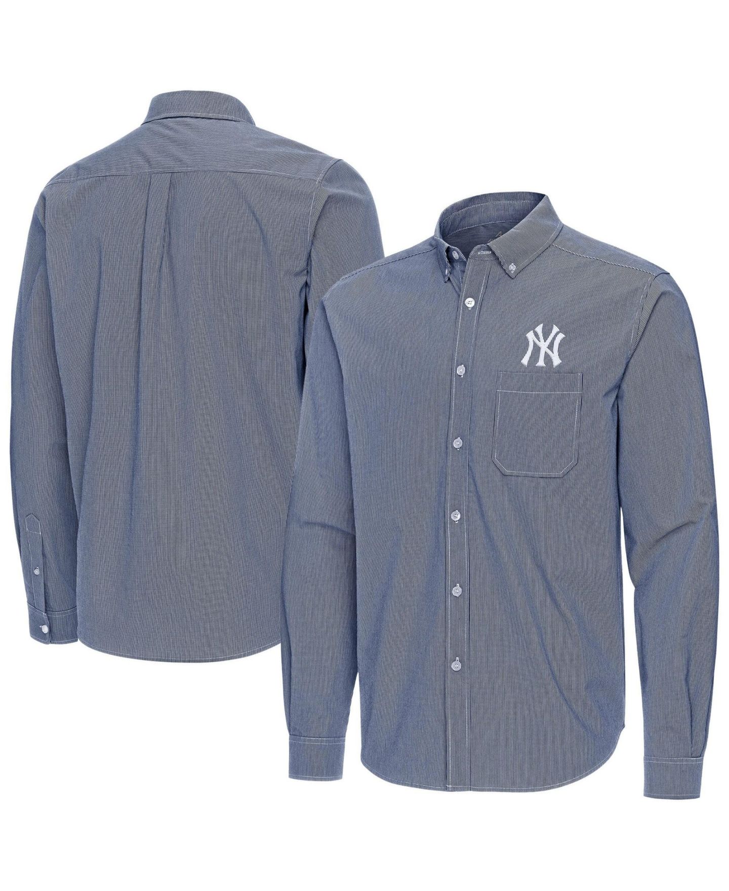 Мужская рубашка Antigua Navy New York Yankees Porter Woven Long Sleeve Button-Down — фото 1