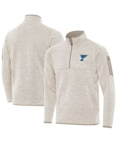 Мужская куртка Antigua Oatmeal St. Louis Blues Fortune Quarter-Zip Pullover