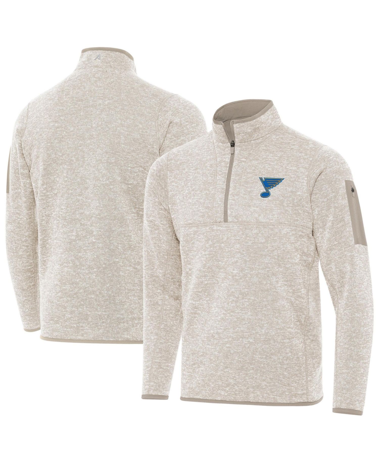 Men's Oatmeal St. Louis Blues Fortune Quarter-Zip Pullover Jacket
