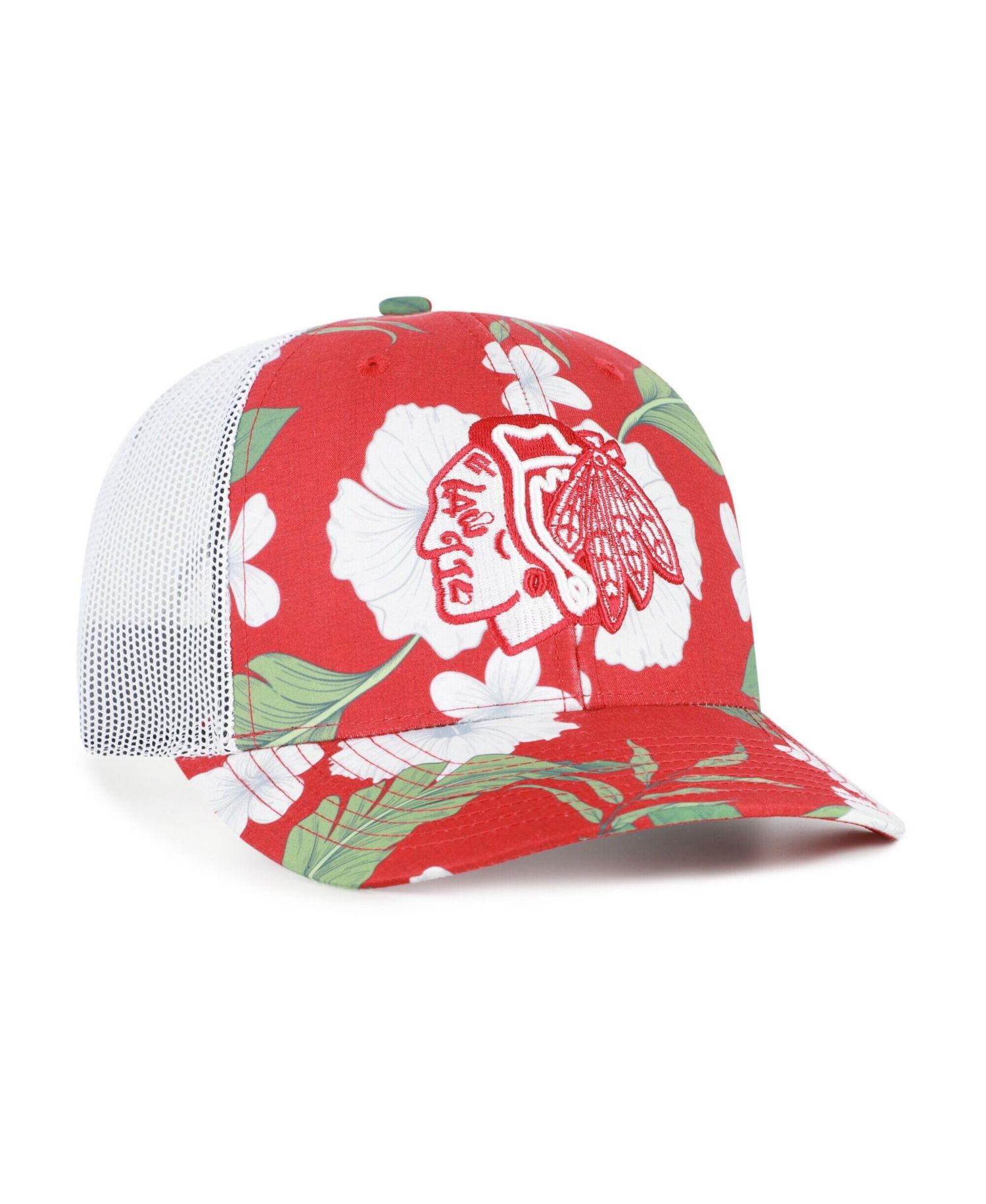 Men's Red/White Chicago Blackhawks Beach Side Adjustable Trucker Hat