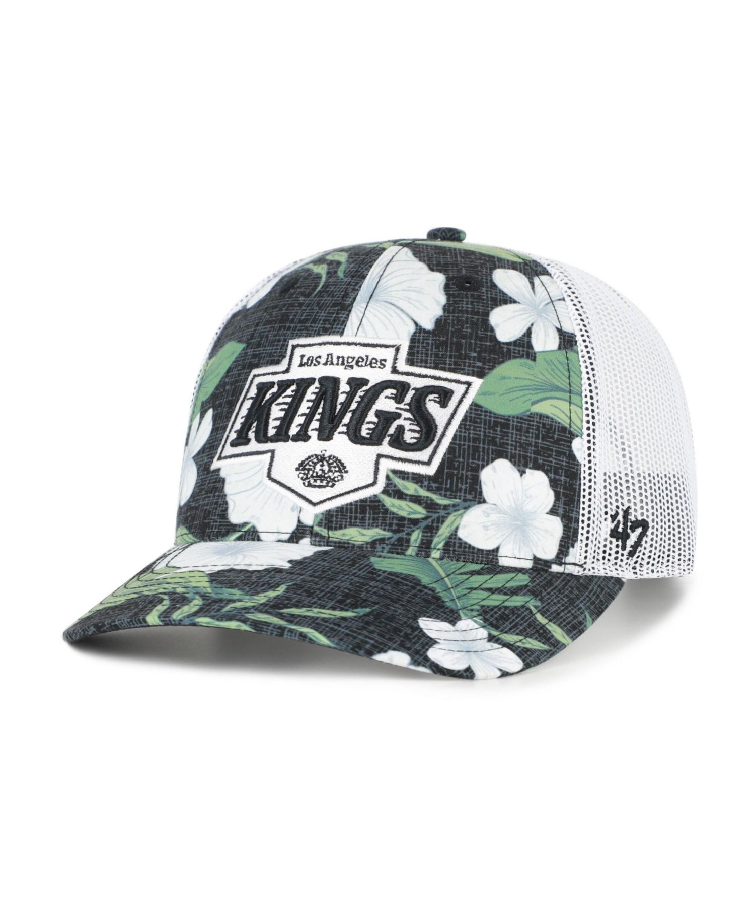 Men's Black/White Los Angeles Kings Beach Side Adjustable Trucker Hat