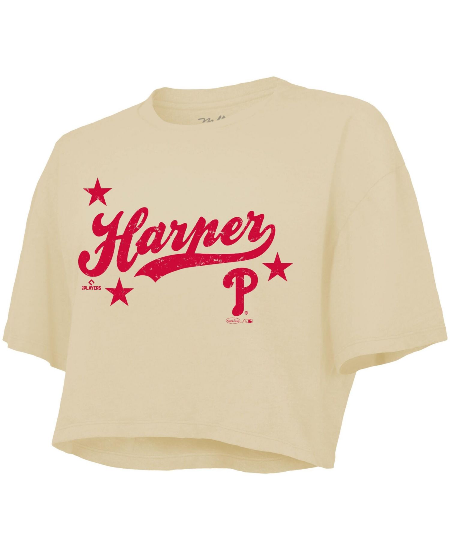 Women's Bryce Harper Cream Philadelphia Phillies Boxy Crop Top
