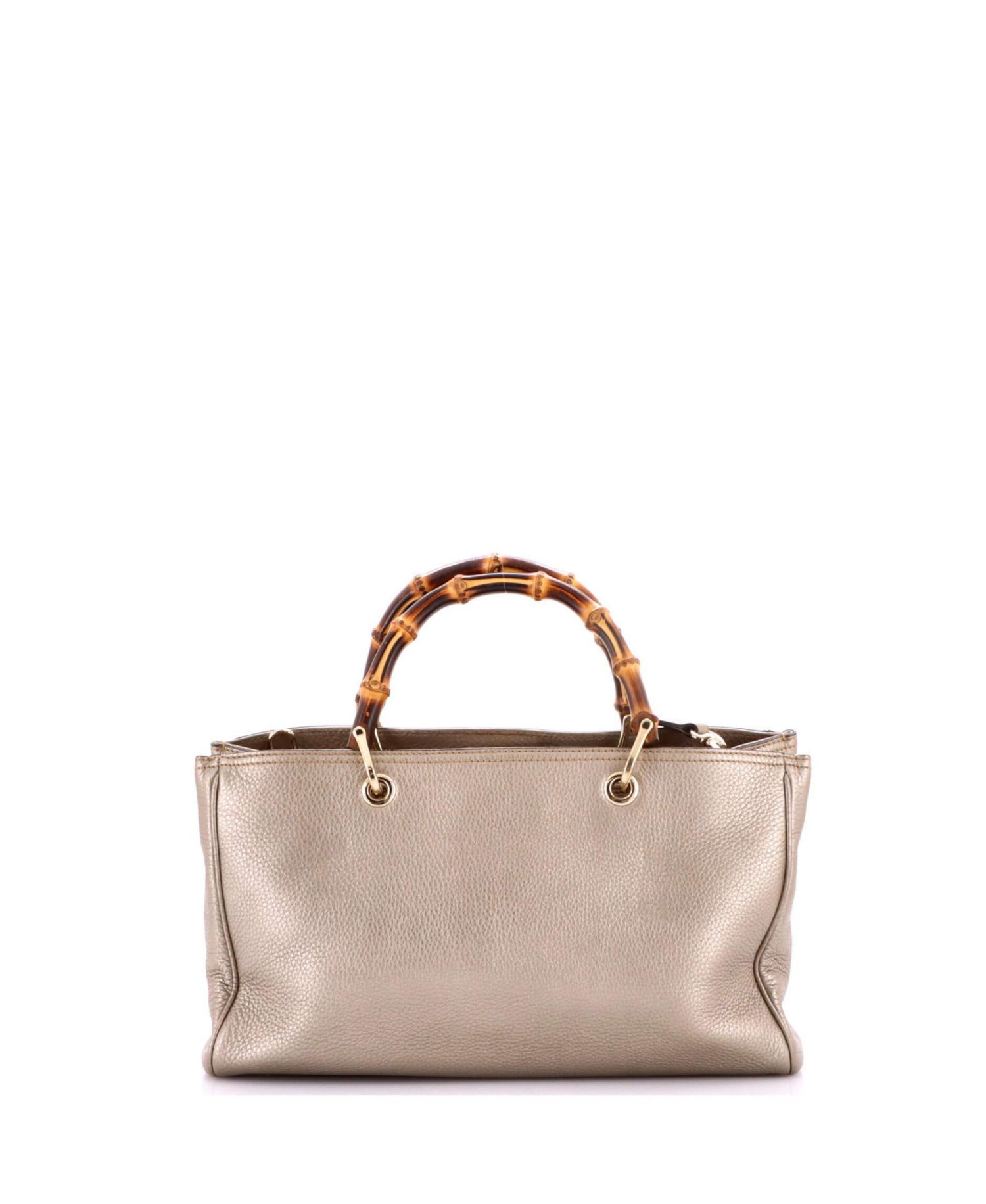 Medium Bamboo Shopper Tote Leather