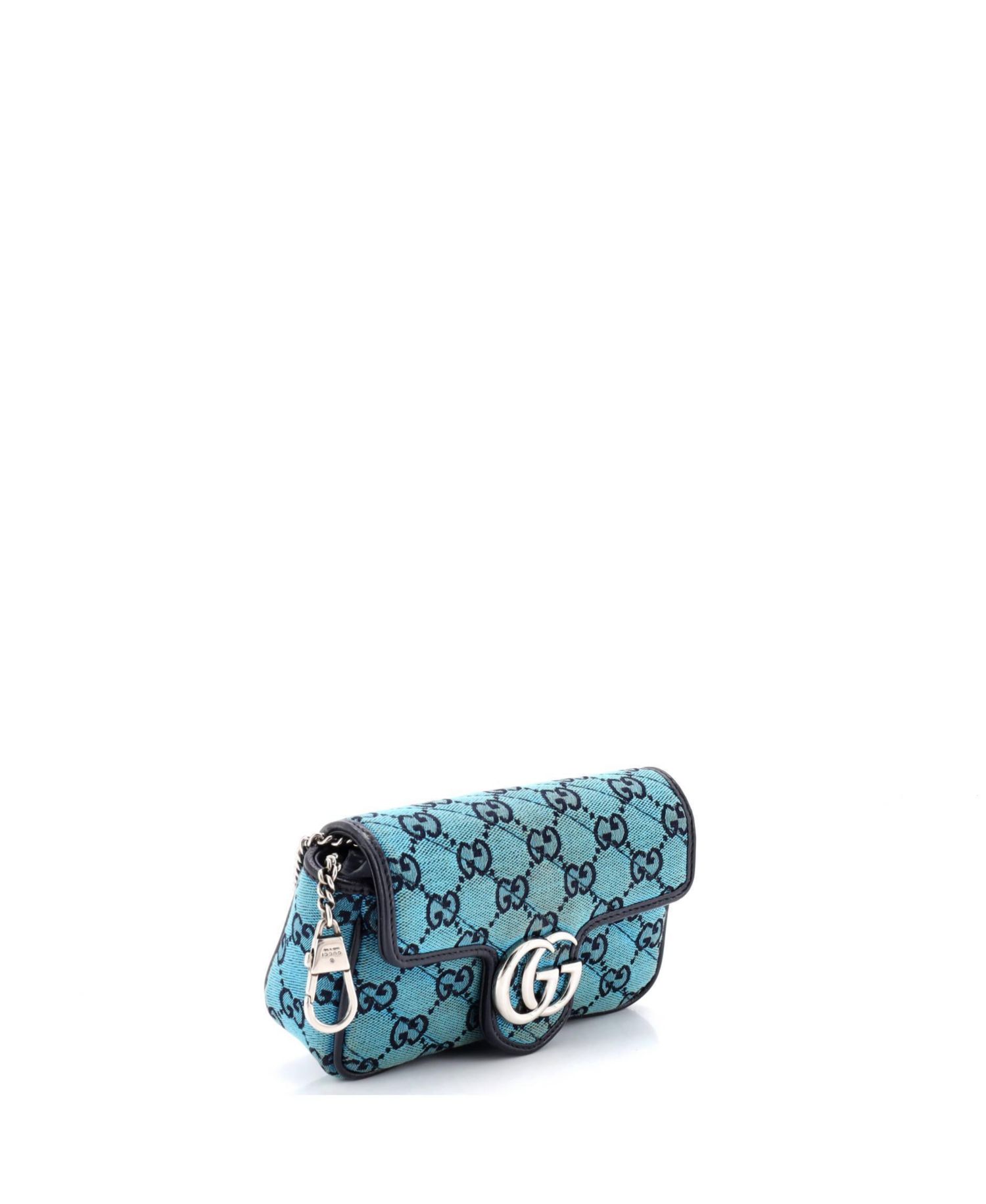 Super Mini GG Marmont Flap Bag Diagonal Quilted GG Canvas