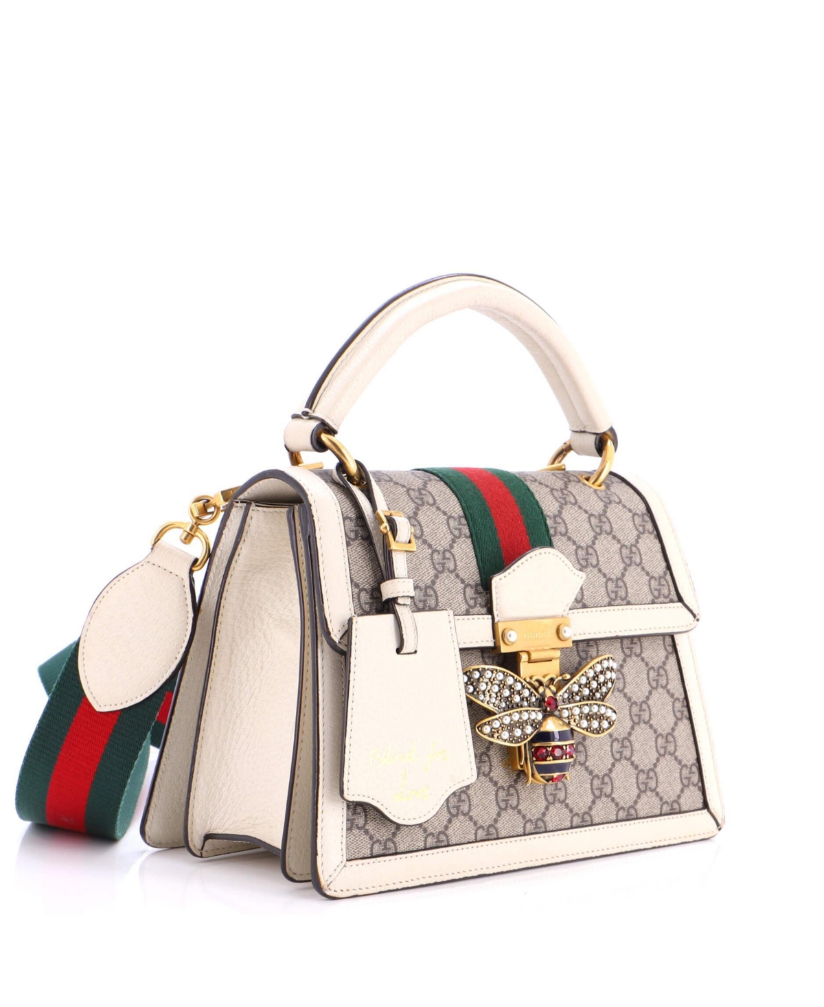 Pre-Owned Gucci Small Queen Margaret Top Handle Bag Gg Coated Canvas with Leather