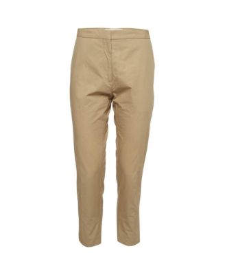 Women's Camel Cotton Skinny Trousers