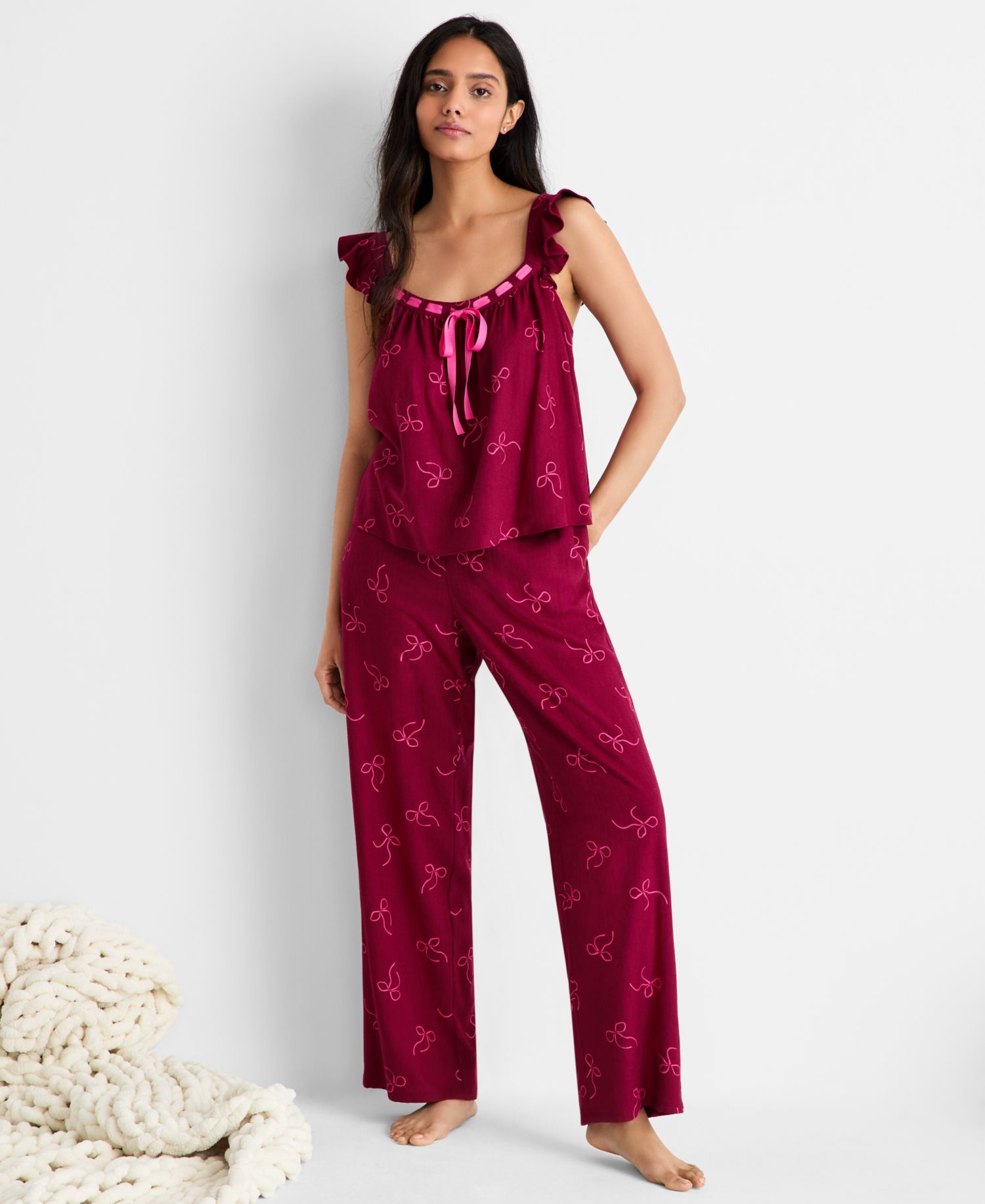 Women's Flannel Tank and Pant Pajama Set