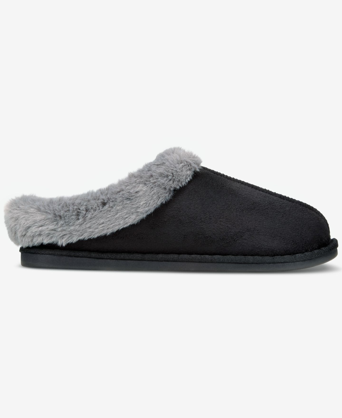 Женские сабо State of Day Boxed Faux-Fur-Collar Clog Slippers, цвет: Глубокий чёрный — фото 3