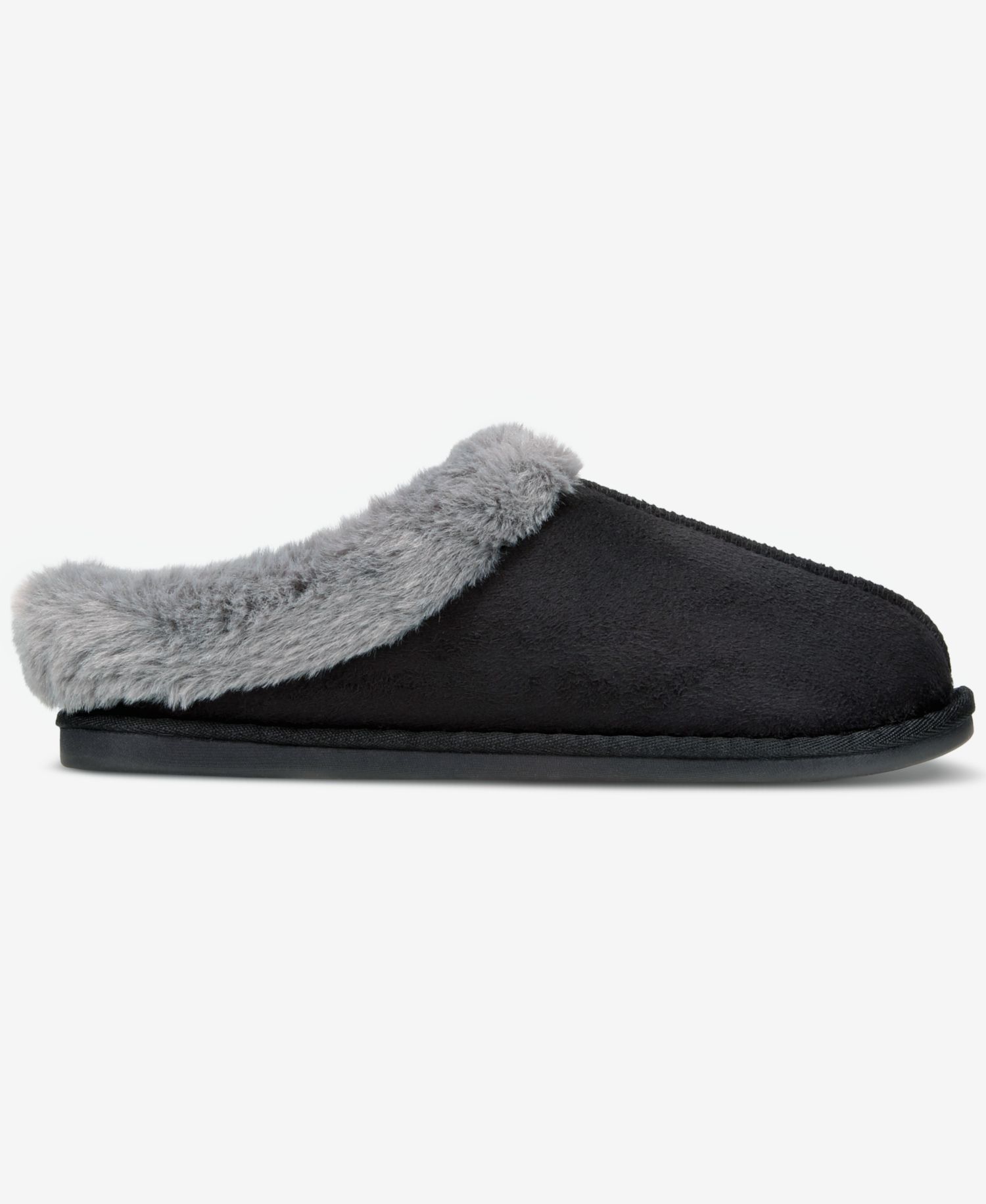 Women's Boxed Faux-Fur-Collar Clog Slippers