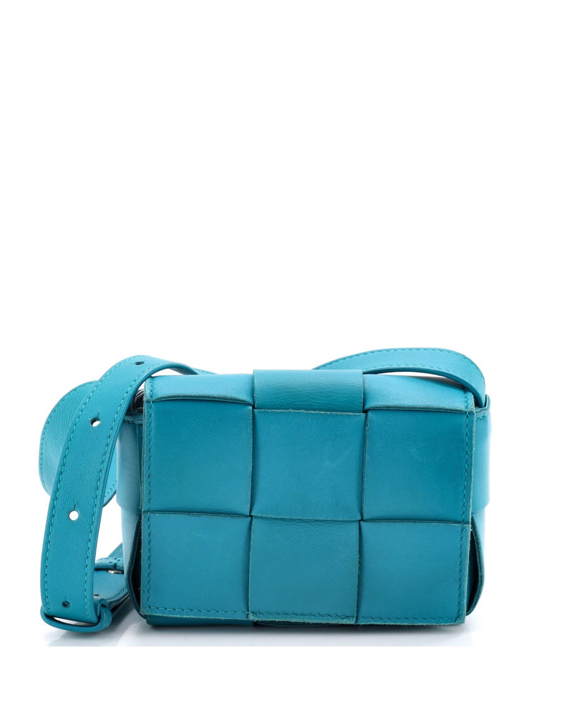 Pre-Owned Bottega Veneta Extra Mini Cassette Crossbody Bag Maxi Intrecciato Leather