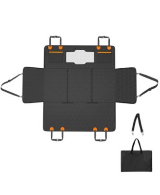 Dog Back Seat Extender, 54 x 25.6 in Car Seat Cover with Mesh Window and Storage Pockets