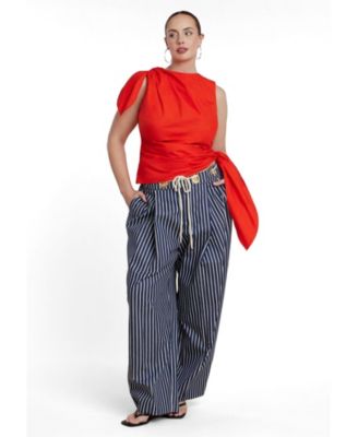 Women's Striped Pant With Rope Belt