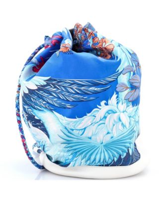 Medium Soie Cool Handbag Printed Silk and Calfskin