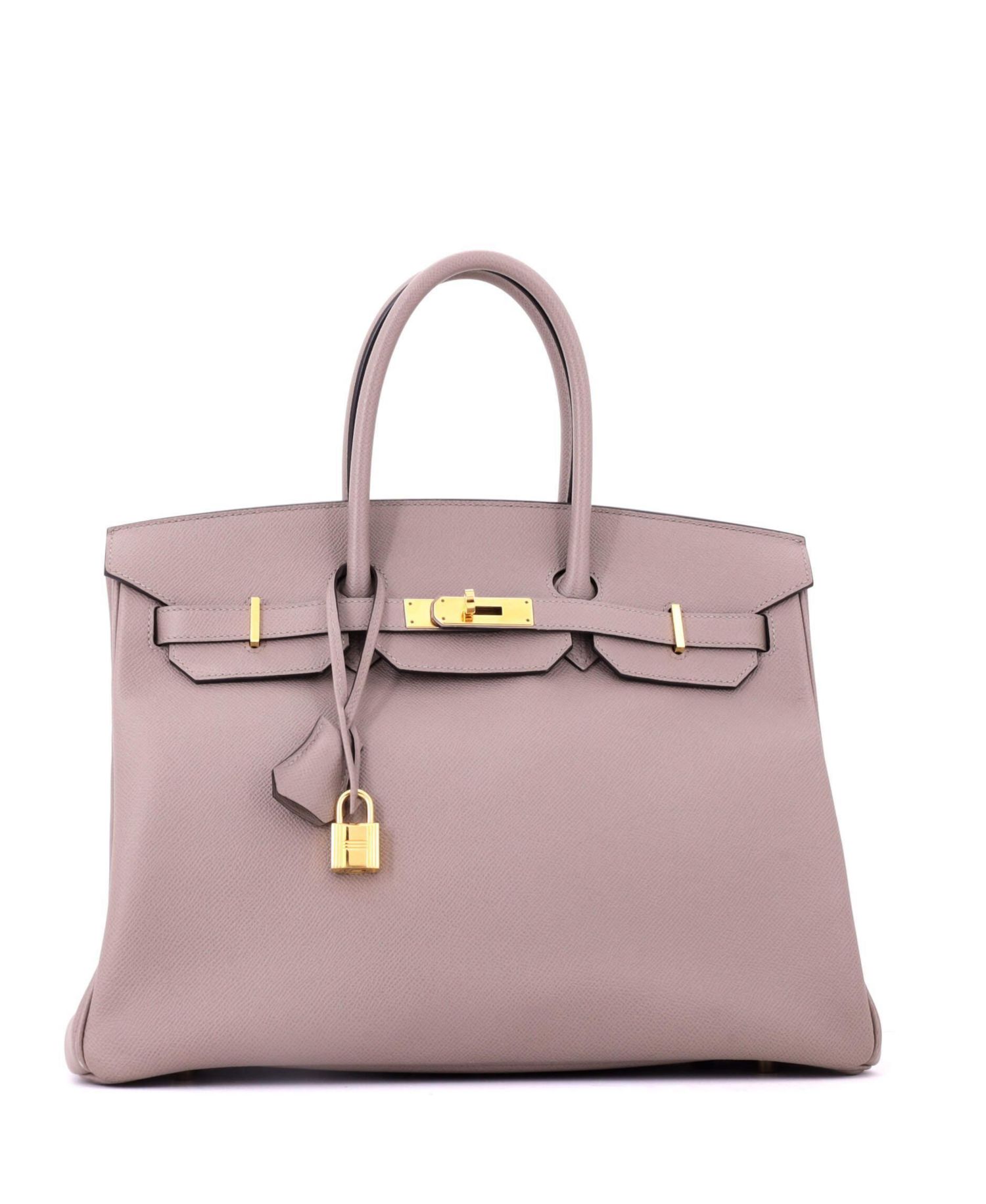 Birkin 35 Handbag Grey Epsom with Gold Hardware
