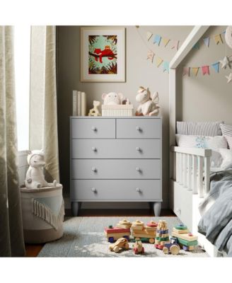 Large Kids 5-Drawer Wood Dresser Chest for Bedrooms