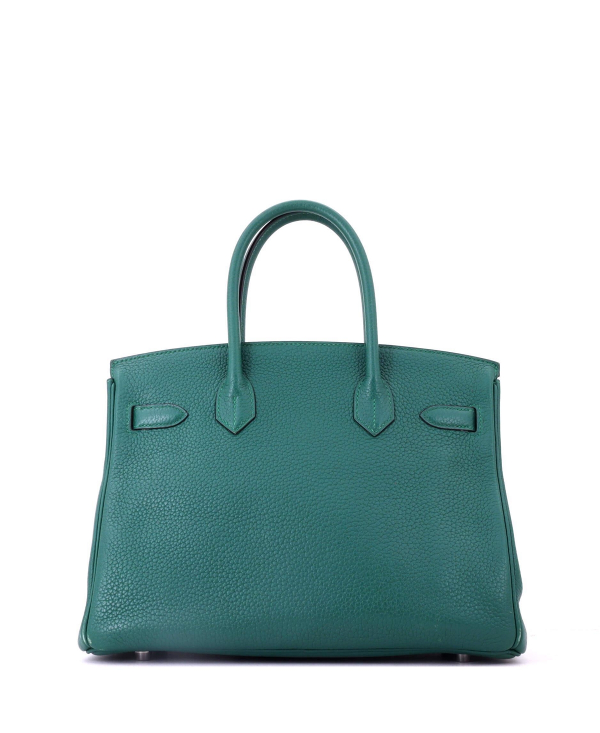 Pre-Owned HERMES Birkin 30 Handbag Green Clemence with Palladium Hardware