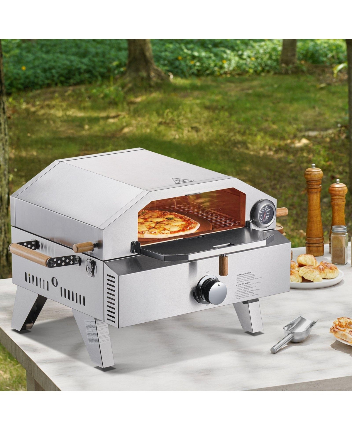 Cozito Outdoor Gas Pizza Oven, 13 inches Pizza Maker with Cordierite Stone