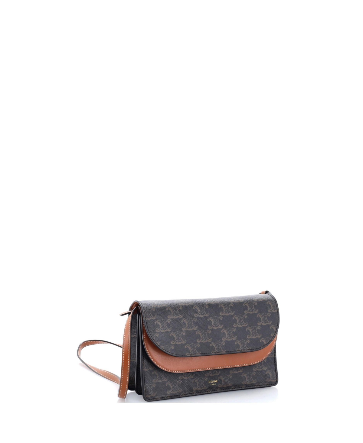 Pre-Owned Celine Wallet on Strap Triomphe Coated Canvas