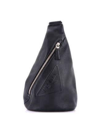 Triangle Logo Sling Bag Leather