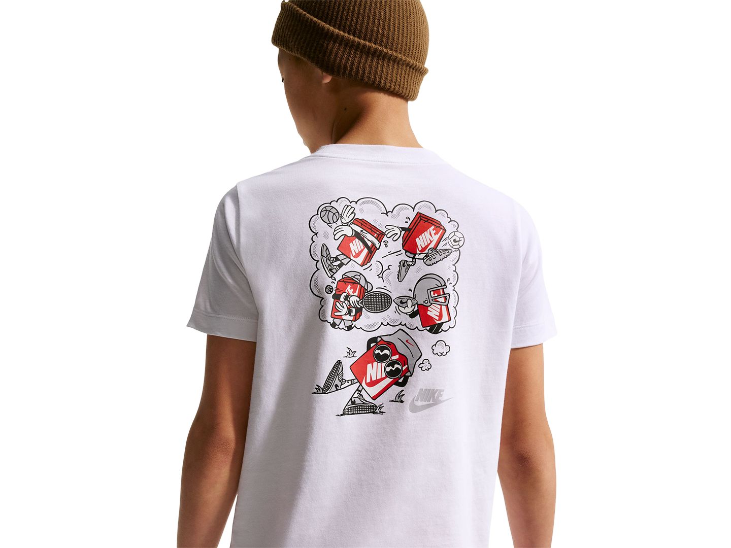 Футболка Nike Sportswear Short-Sleeve T-Shirt для мальчиков, цвет: Белый — фото 5