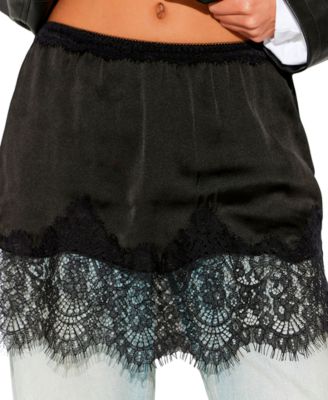 Women's Meet In The Middle Lace Half Slip Mini Skirt