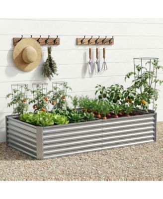 6x3x2feet Outdoor Metal Raised Garden Bed, Large Outdoor Planters Garden for Vegetables Flowers Herbs