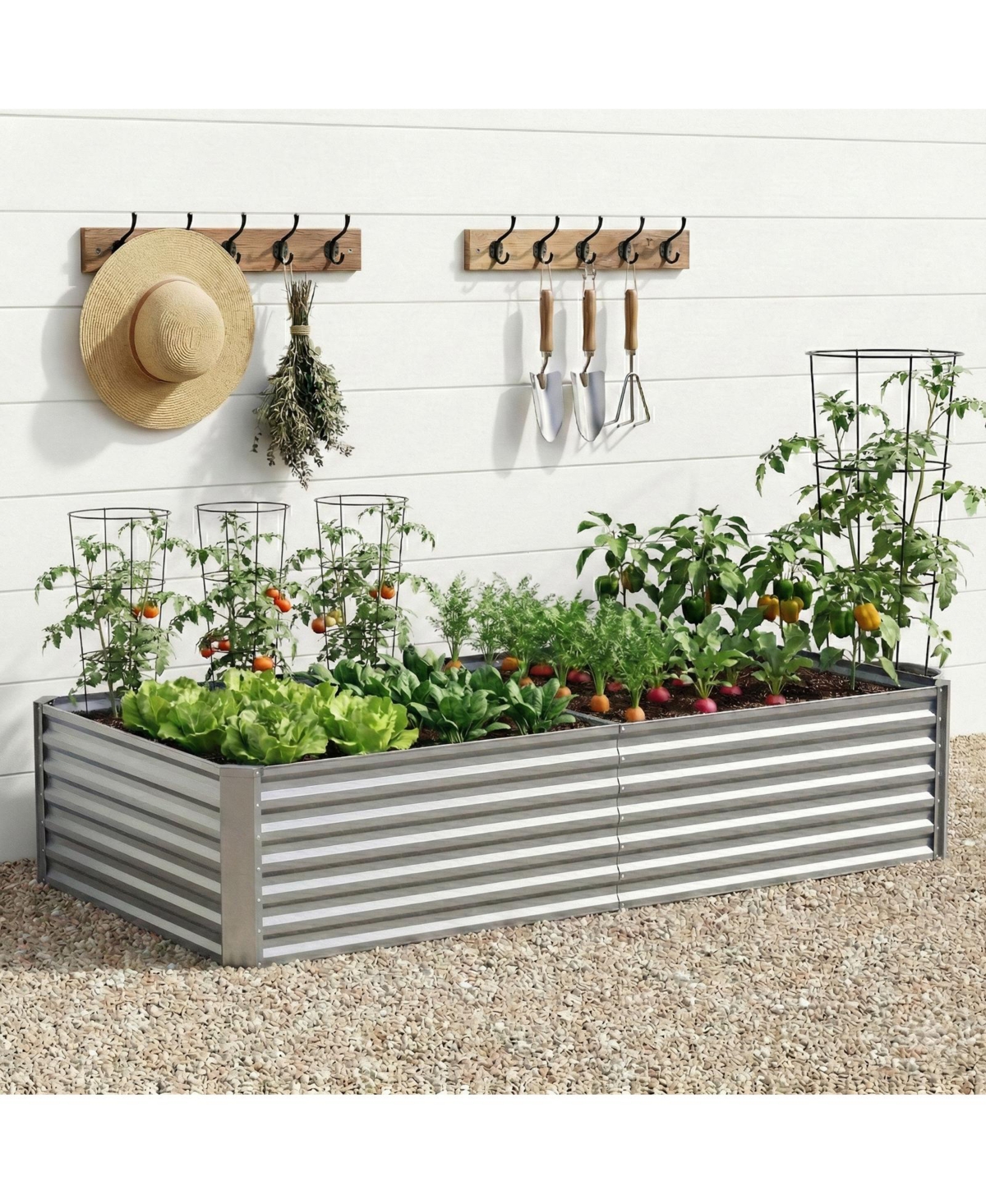 Pocassy 6x3x2feet Outdoor Metal Raised Garden Bed, Large Outdoor Planters Garden for Vegetables Flowers Herbs