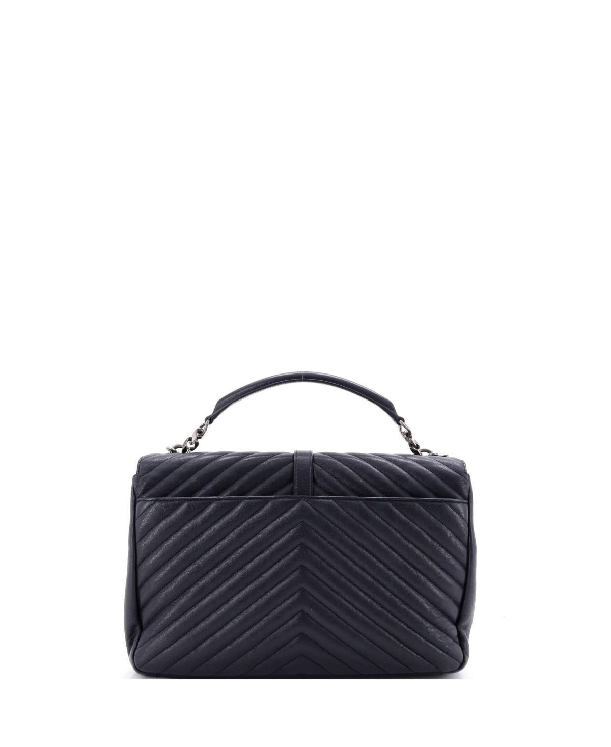 Pre-Owned Saint Laurent Large Classic Monogram College Bag Matelasse Chevron Leather
