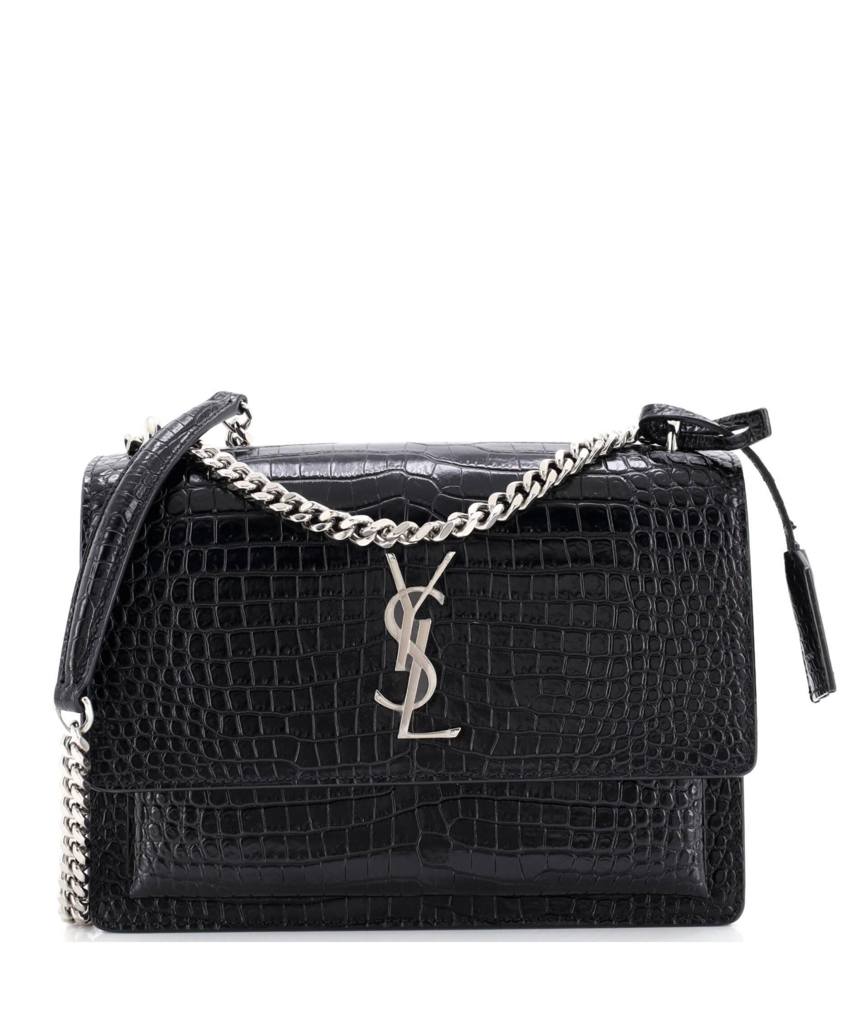 Pre-Owned Saint Laurent Medium Sunset Crossbody Bag Embossed Leather