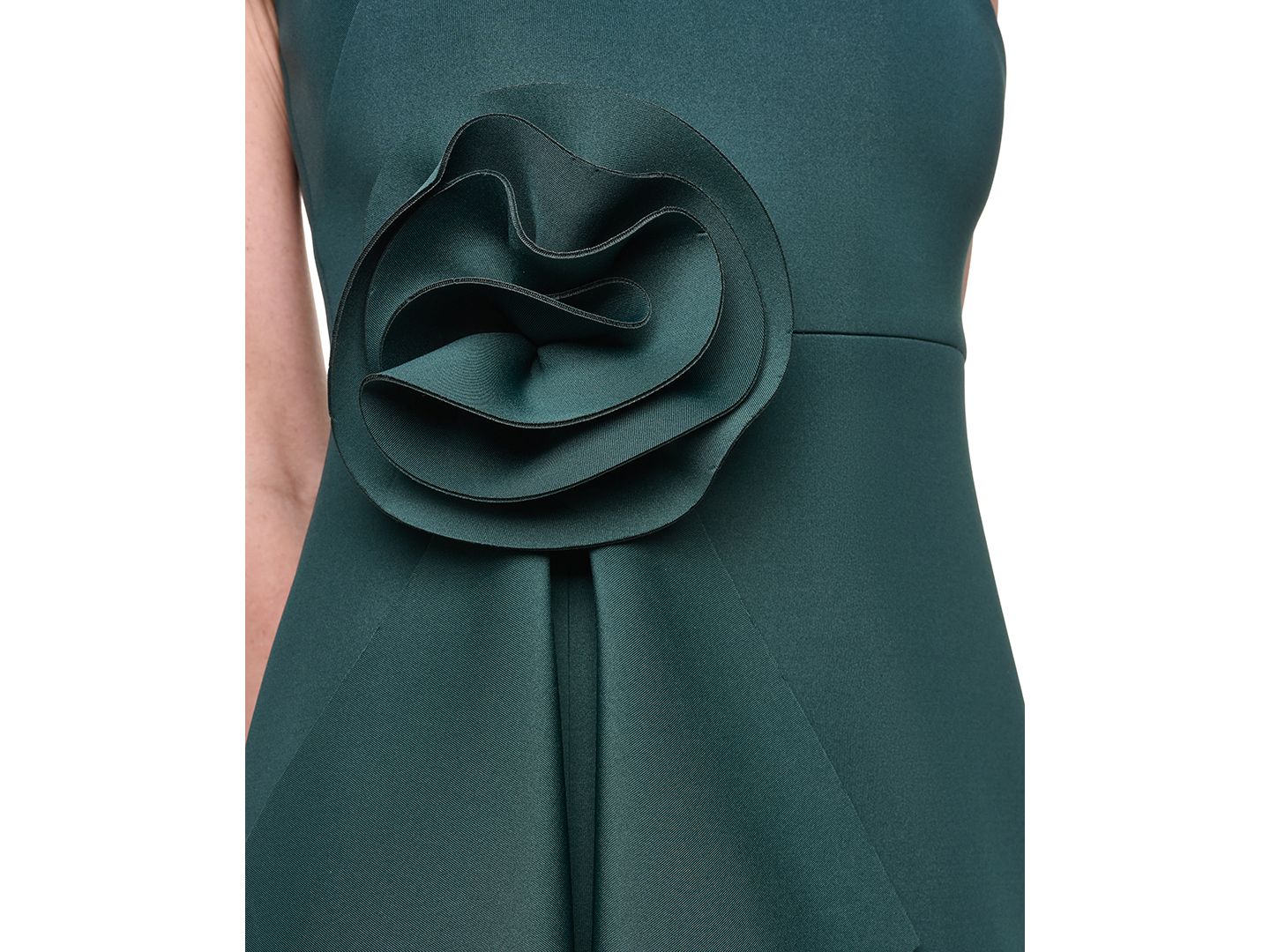 Женское платье Eliza J Off-The-Shoulder Ruffle-Front Ball Gown, цвет: Тёмно-зелёный — фото 4