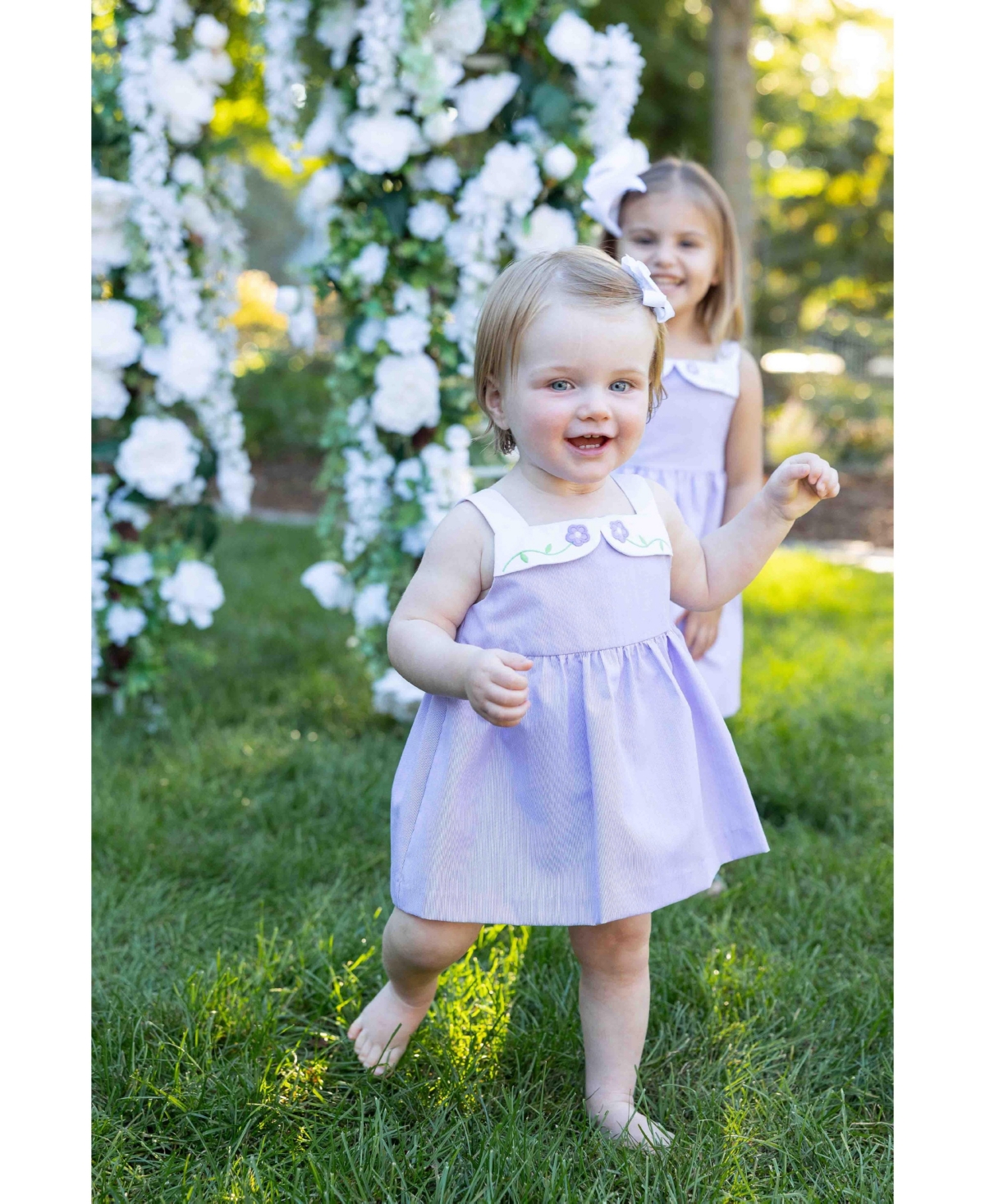 Florence Eiseman Baby Girl Pincord Romper with Flowers