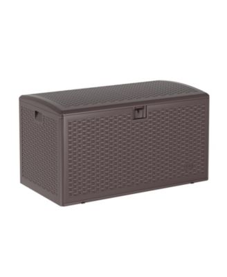 120 Gallon Waterproof Resin Deck Box Large Lockable Outdoor Storage Container with Hydraulic Rod for Patio Garden Pool and Indoor Use