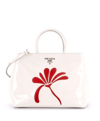 Medium Flowers Convertible Open Tote Spazzolato Leather