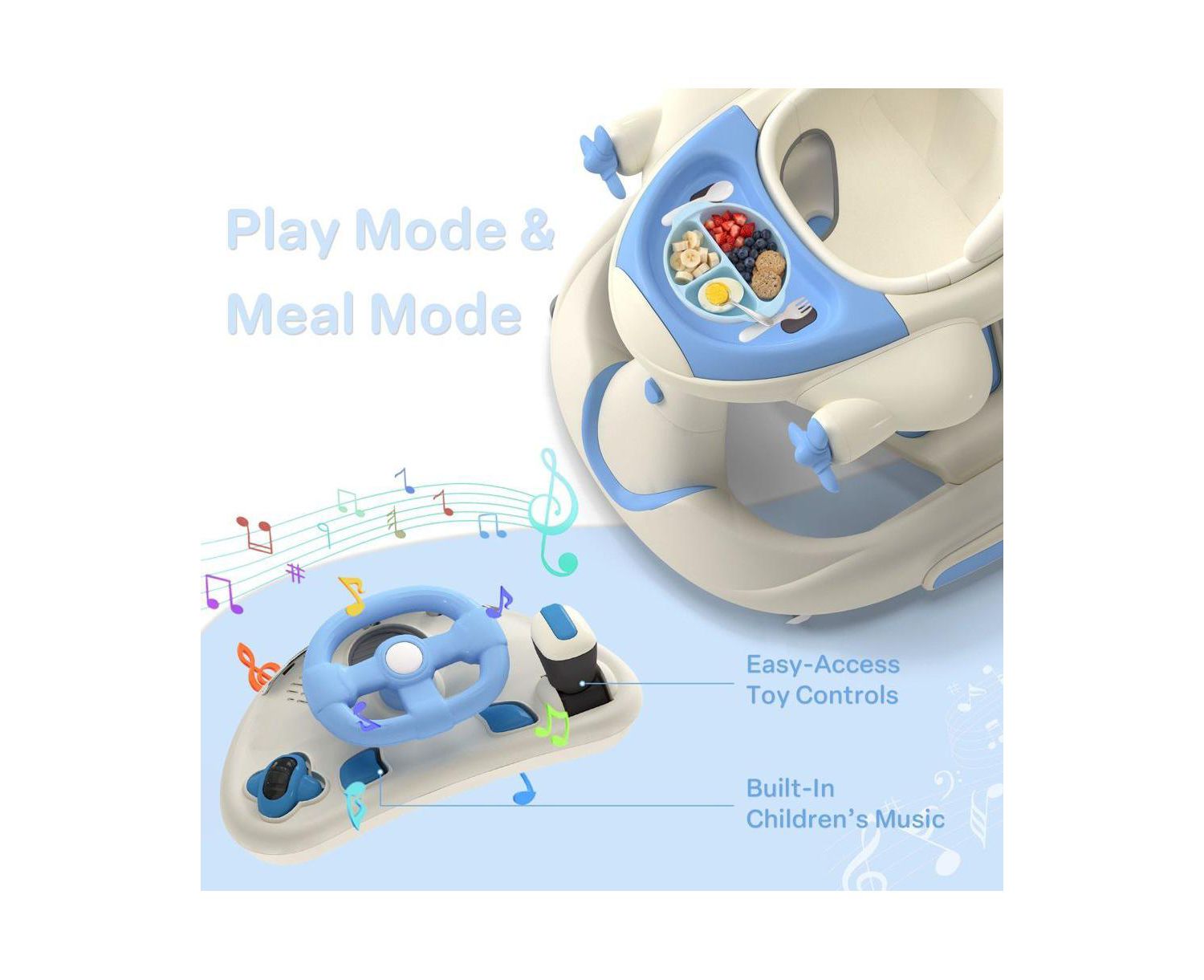 Convertible Baby Activity Walker with Adjustable Height, Foldable Design and Interactive Play Features