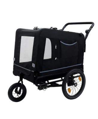 Extra Large 2 in 1 Pet Bike Trailer and Stroller Holds Up to 88 lbs