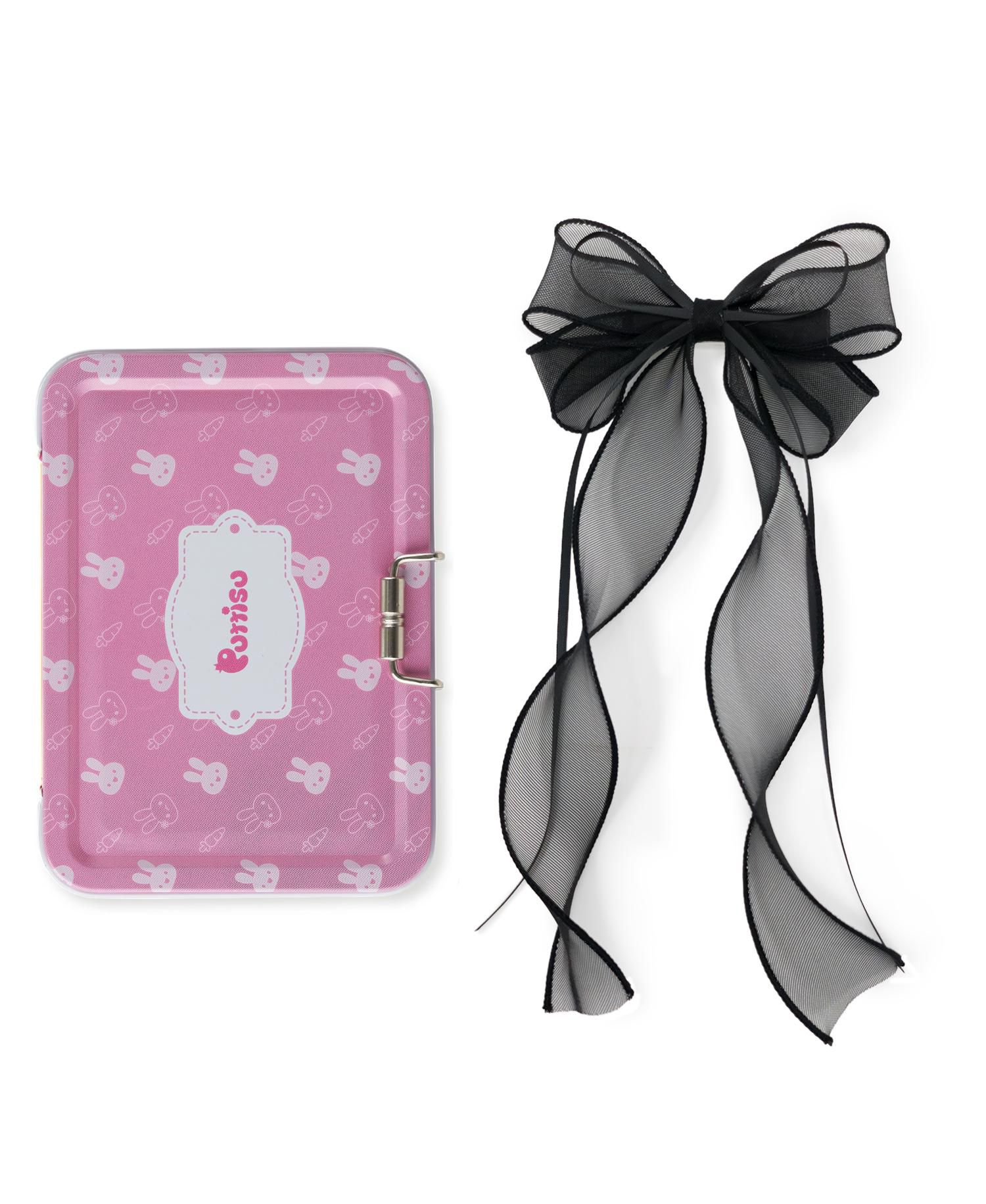 Girls Organza Double Ribbon Clip Gift Set with Tin Case