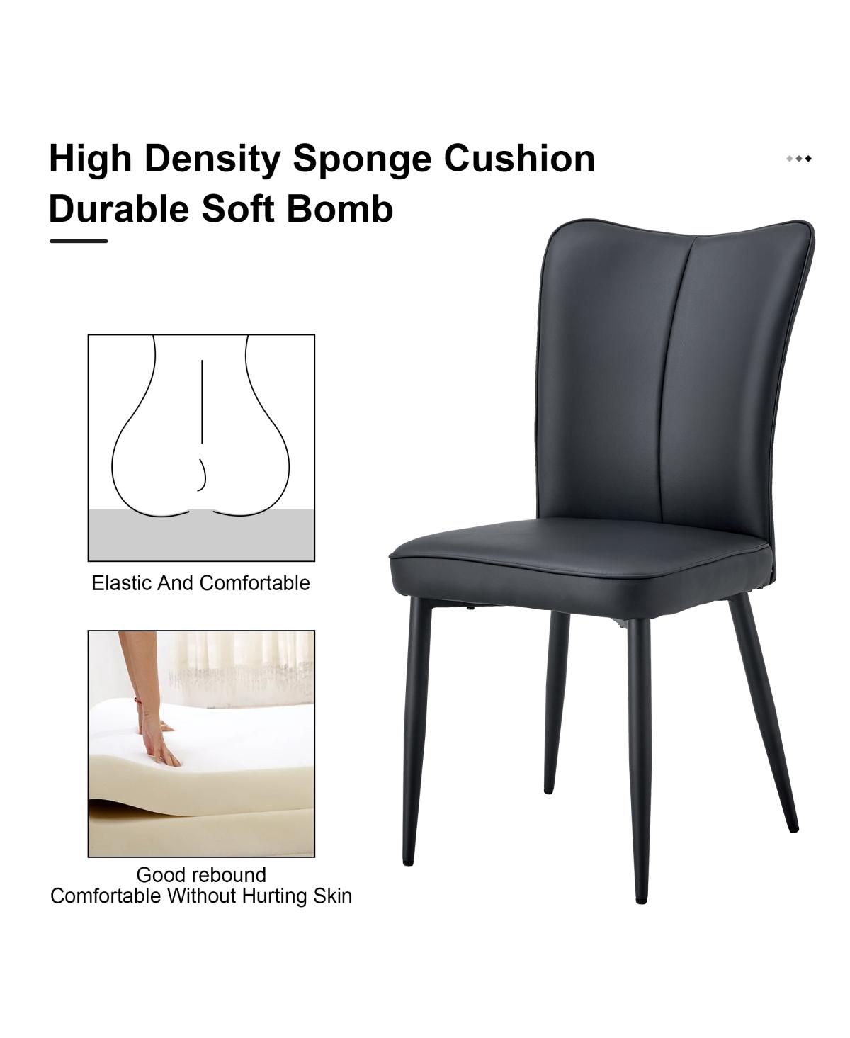 Streamdale Furniture Modern Pu Chair Set - 6 Pieces, smooth line backrest