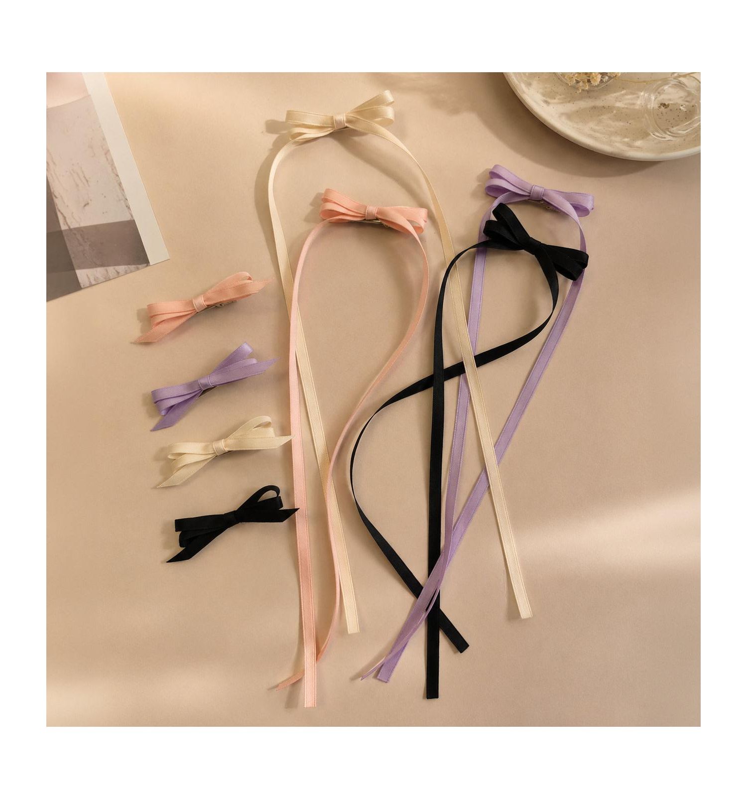 Girls Ribbon Bow Clip Set (4pc)