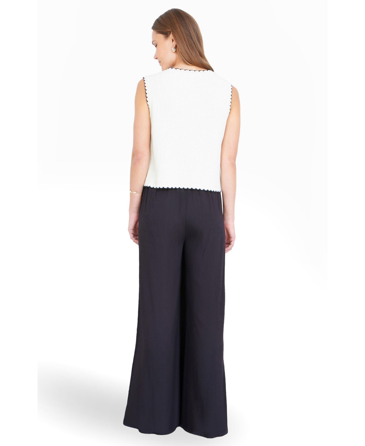 Женские брюки Yumi Wide Leg Palazzo, цвет: Чёрный — фото 3
