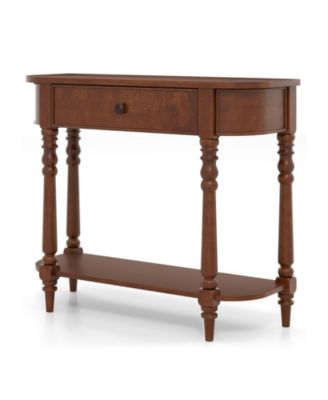 2-Tier Wooden Entryway Console Table for Hallway