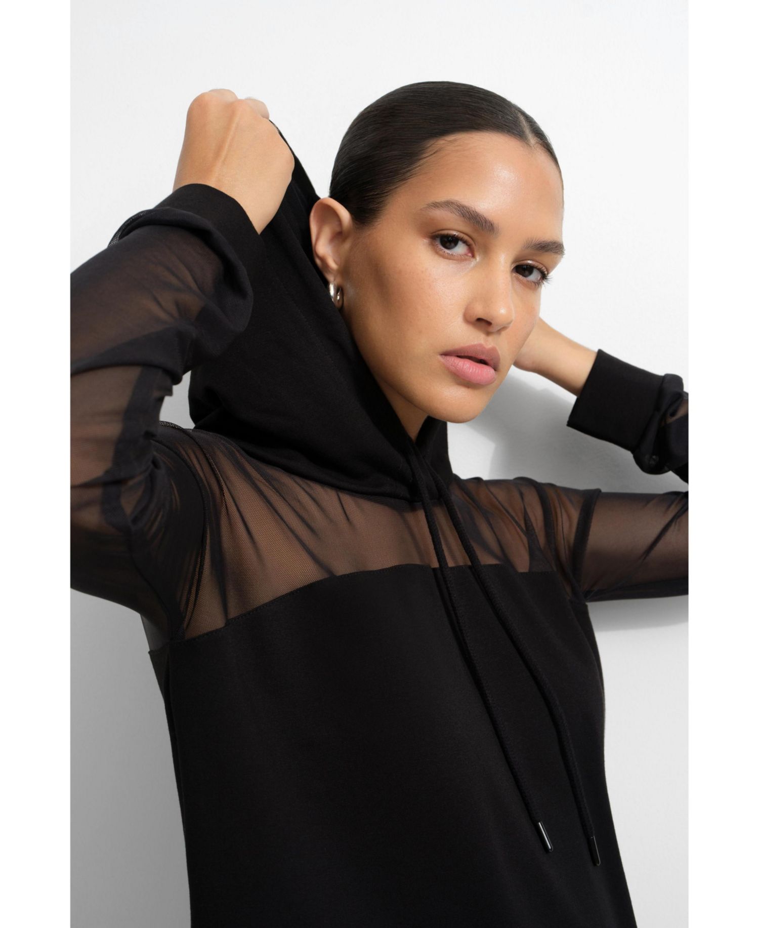 Women's Park Mesh-Panel Hooded Sweatshirt Dress