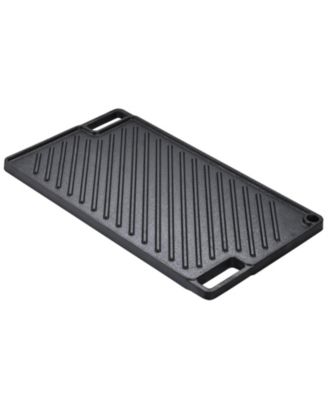 Reversible Grill/Griddle, 16.7 x 9.7 inches Pre-Seasoned Cast Iron Pan with Handles