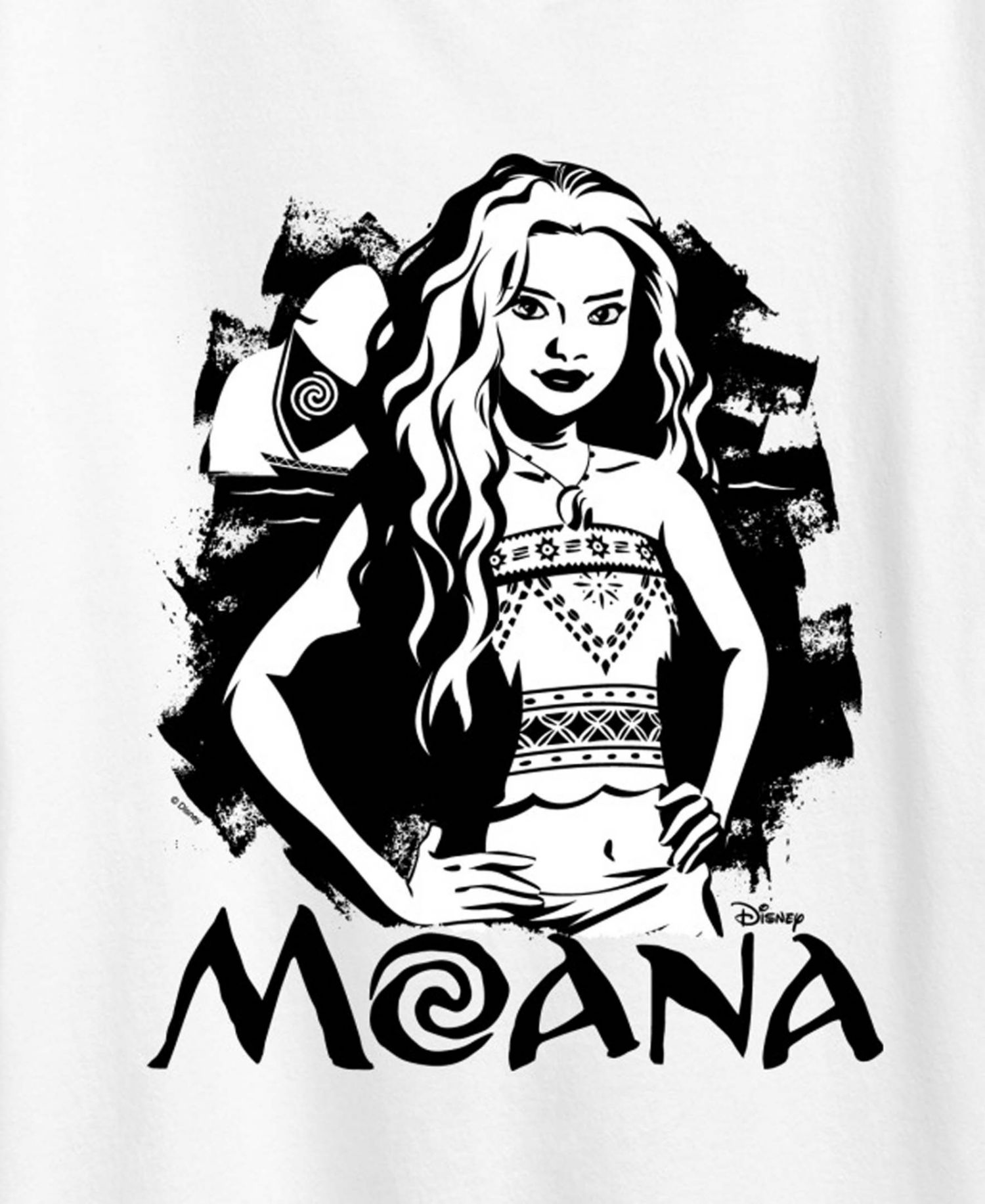 Plus Size Moana Ink Splatter Graphic T-Shirt