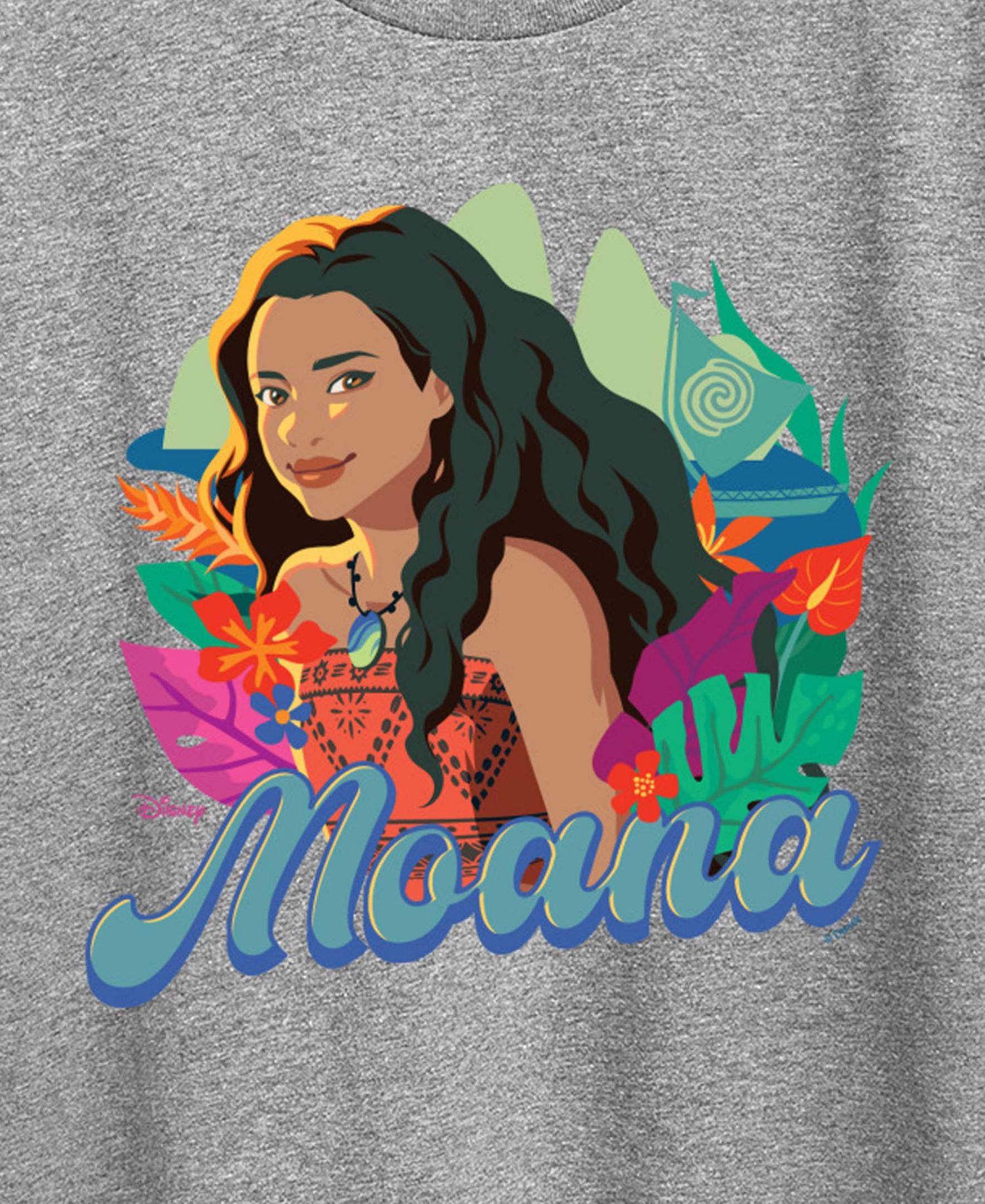 Plus Size Moana Floral Short-Sleeve T-Shirt